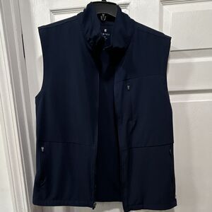 Zelos Men's Navy Full-ZipVestSize S RegularFit Stand-Up CollarZippedPockets 0081